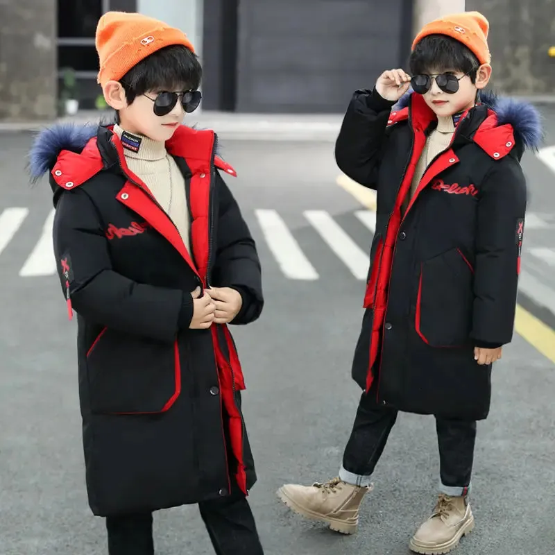 Para baixo casaco 30 graus crianças parkas meninos inverno 9 12 14 anos casacos quentes adolescente outerwear engrossar jaquetas com capuz crianças ao ar livre parka 231113