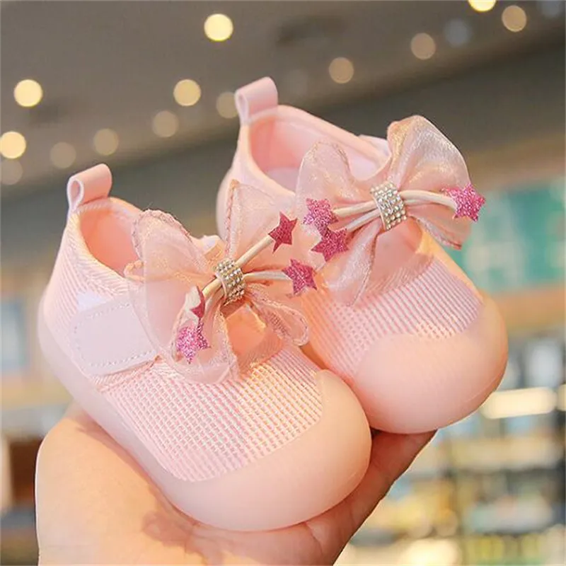 Newborn Baby Shoes First Walkers Kids Girls Princess Soft Soled Crib Footwear Prewalkers Toddler Infant Sneakers