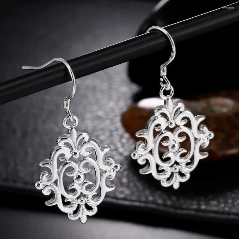 Boucles d'oreilles pendantes en argent Sterling 925, grilles de fenêtre rétro pour femmes, bijoux de haute qualité, cadeau de noël et de mariage