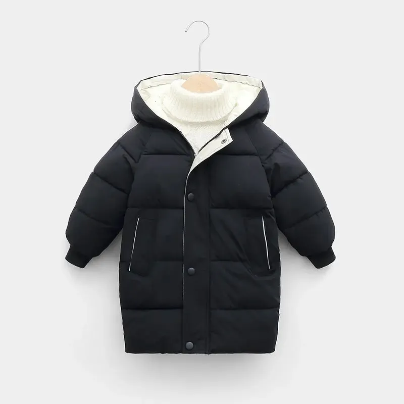 Piumino per bambini Capispalla per bambini Abbigliamento invernale Ragazzi adolescenti Ragazze Parka imbottito in cotone Cappotti addensare giacche lunghe calde 231113