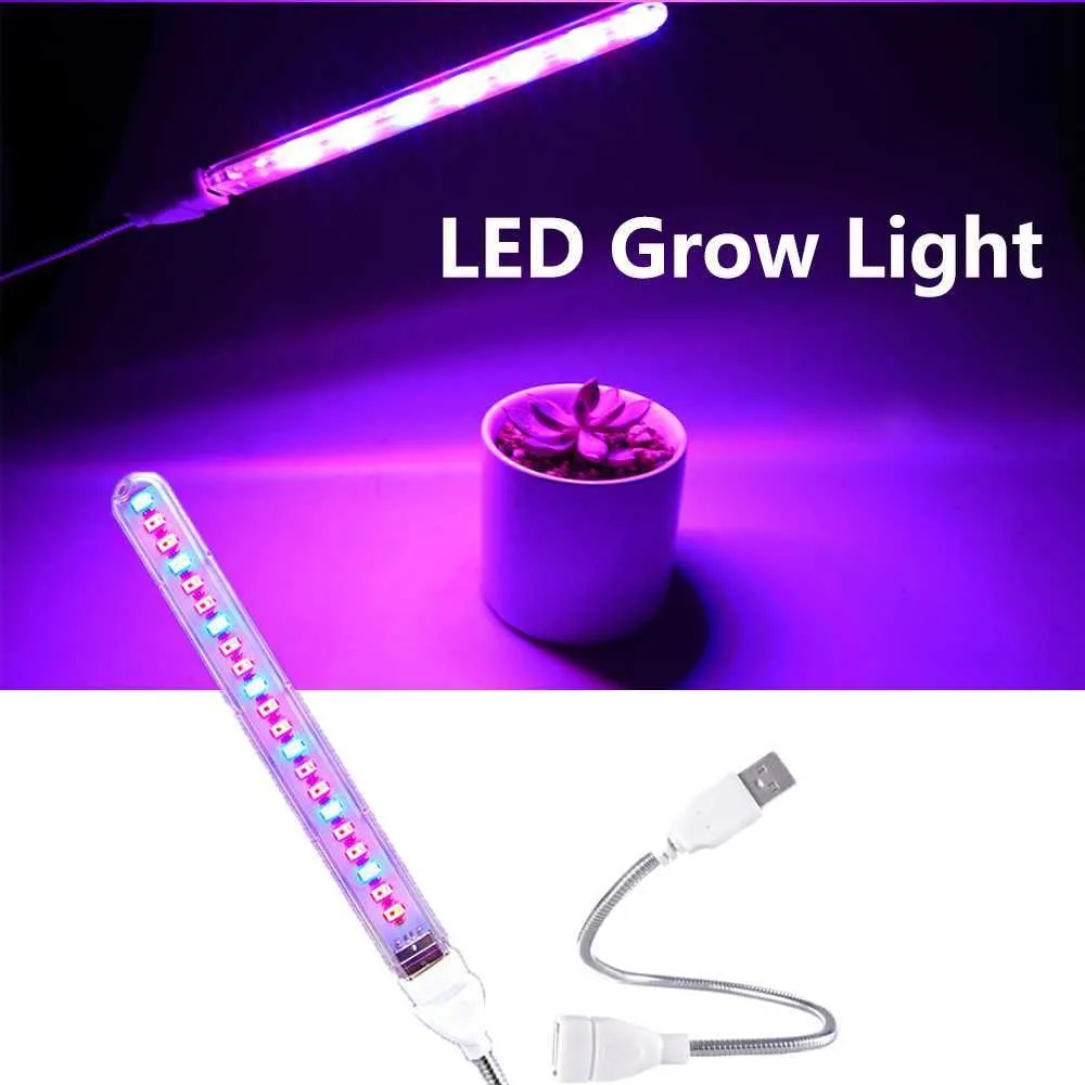 Grow Lights LED Grow Light Flexible USB Full Spectrum Plant Red Lamp Blue Phyto 5V Inomhus för blommor Plantor växthusväxande lampor P230413