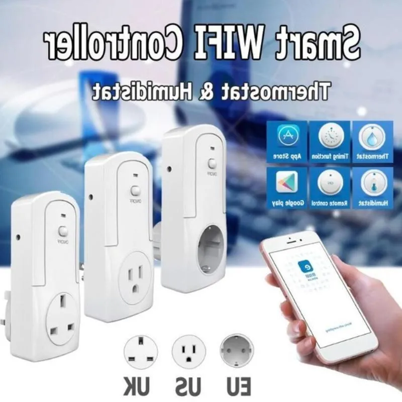 Freeshipping WiFi trådlös temperaturfuktighet Termostatmodul App TS-5000 Smart Remote Control Smart Timing Switch Socket QRFCG