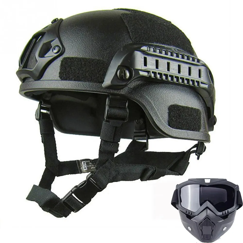 Casques tactiques Casque de Paintball de sécurité sportive rapide Airsoft extérieur CS SWAT équipement de protection d'équitation ABS vélo moto casque 231113