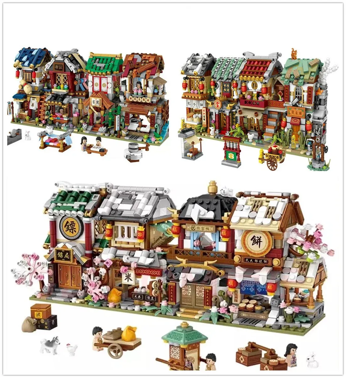 Bloques 4 piezas set LOZ mini niños juguetes de construcción niños niñas rompecabezas regalo para adultos tienda Chinatown 17221725 17331736 17411744 231114