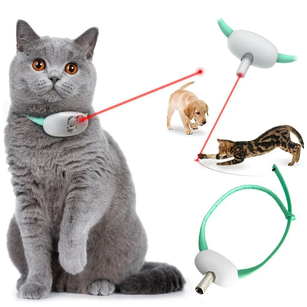 Katthalsar leder automatisk laser som retar elektrisk USB -laddning Kattunge Toy Interactive Training Pet Accessories 230414
