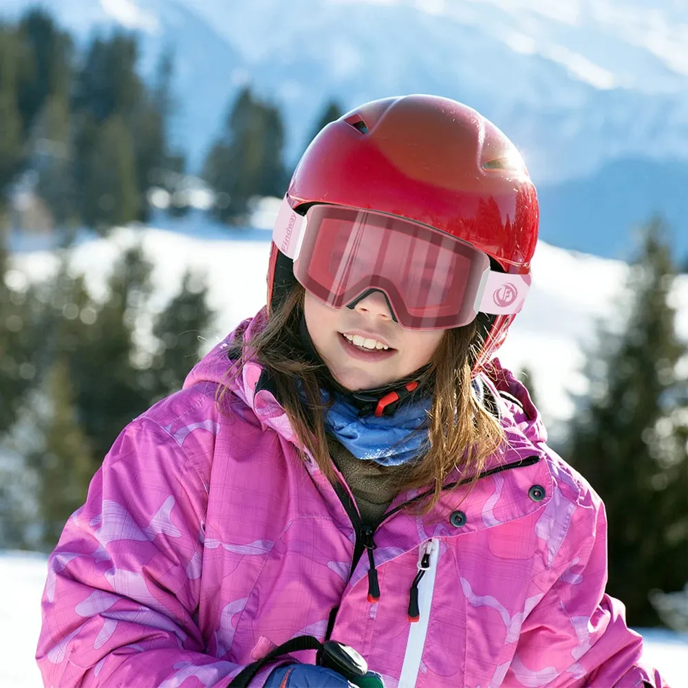 Gafas de nieve antiniebla para niño y niña, lentes de esquí de