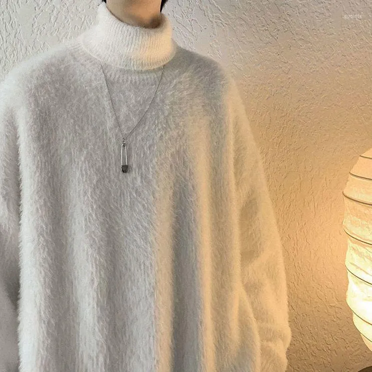 Kvinnors tröjor Sweatshirt Turtleneck hoodie med fleece tjock lös lat lat ins varm topp vinter manliga streetwear män kvinnor 2023