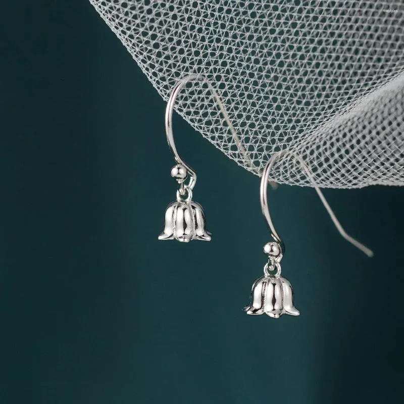 Kolczyki stadniskie Toyoosky S925 STRIBLING Silver Ins Wind Forest Bell Orchid Ear Hook Temperament