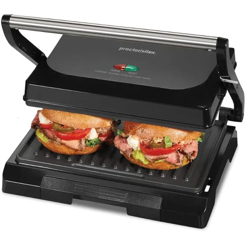 Ander keukengereedschap Panini Press Sand Maker en elektrische binnengrill Gemakkelijk schoon te maken Anti-aanbakroosters Compact rechtopstaand opbergen 231113