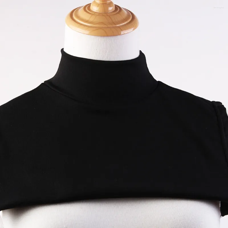Bow Ties Women Winter Half High Neck Collar Unisex Cotton Warm Scarves Simple Solid Color Fake Collars Detachable False