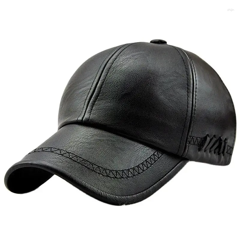 Ball Caps Xthree Fashion High Quality Spring Winter Faux Leather Baseball Cap For Men Casual Moto Snapback Hat Men's Wholesale