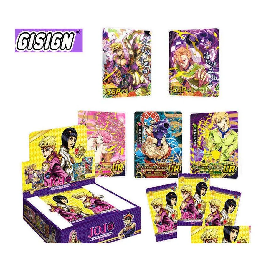 Cartes De Voeux Jeux De Cartes Japonais Bizarre Adventure Character Collection Rare Box Toys Hobby Game Collectibles For Child Gifts Drop Dhsvb