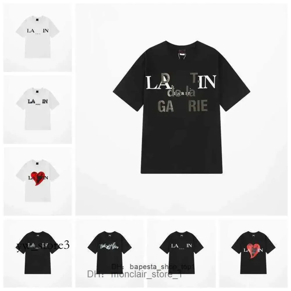 Lanvin T Shirt Designer Classic Chest Letter Printed Mens and Womens Top Summer Breathable High Street Cotton Loose Tees Qx L1n3 74