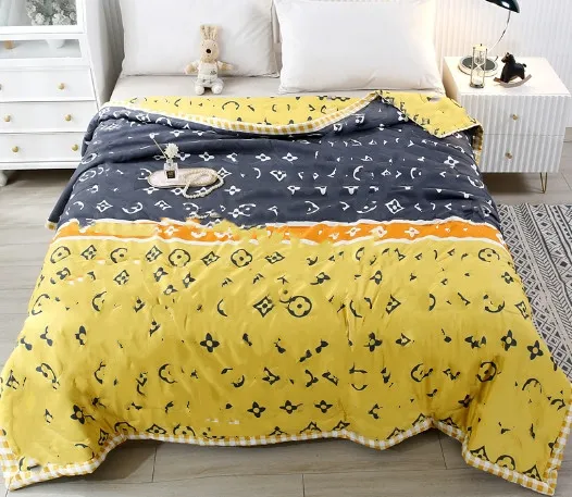 Cotton Quilt Summer Air Conditioning Duvet Summer Blanket Washed Cotton Washable Quilting Printing Gift Summer Quilt Direct Sales Simple