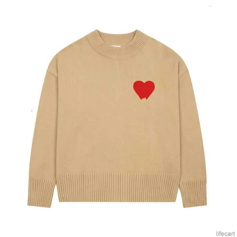 AM I Paris Designer Sweater Amiswater Jumper Hoodie Winter Thick Sweatshirt Jacquard A-word Red Love Heart Pullover Men Women Amiparis AMIs DBAT