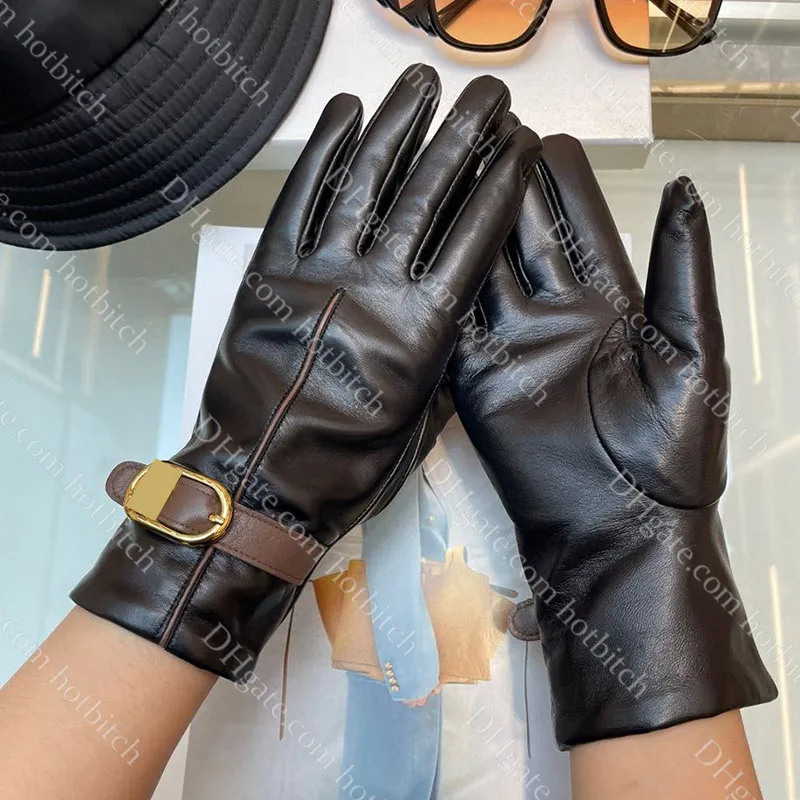 High Quality Women Genuine Leather Gloves Designer Winter Warm Gloves Luxury Outdoor Cycling Gloves Ladies Valentine Christmas Gift