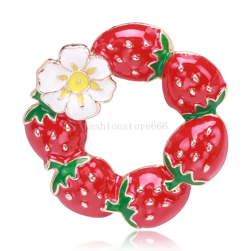Neue Erdbeere Obst Broschen Für Frauen Mädchen Pins Mode Pflanzen Zubehör Schmuck Party Bankett