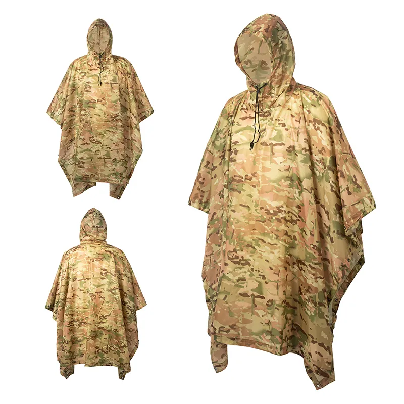 Regenjassen camouflage vouwen regenjas voor wandel draagbare tactieken poncho mannen waterdichte toerisme packable rain jas cover leger regenkleding 230414