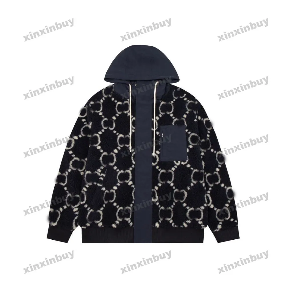 xinxinbuy men designer coatジャケット顆粒ベルベットレタージャックヤックロングスリーブ女性ホワイトカーキブラックブルーxs-2xl