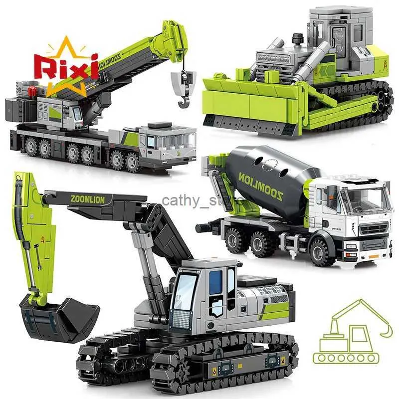 Pojazdo zabawki Inżynieria City Inżynieria Blokowania Bloków Buldozer Buldozer Mixer Car MOC Bricks Set Construction Toys dla dzieci Prezent 231114