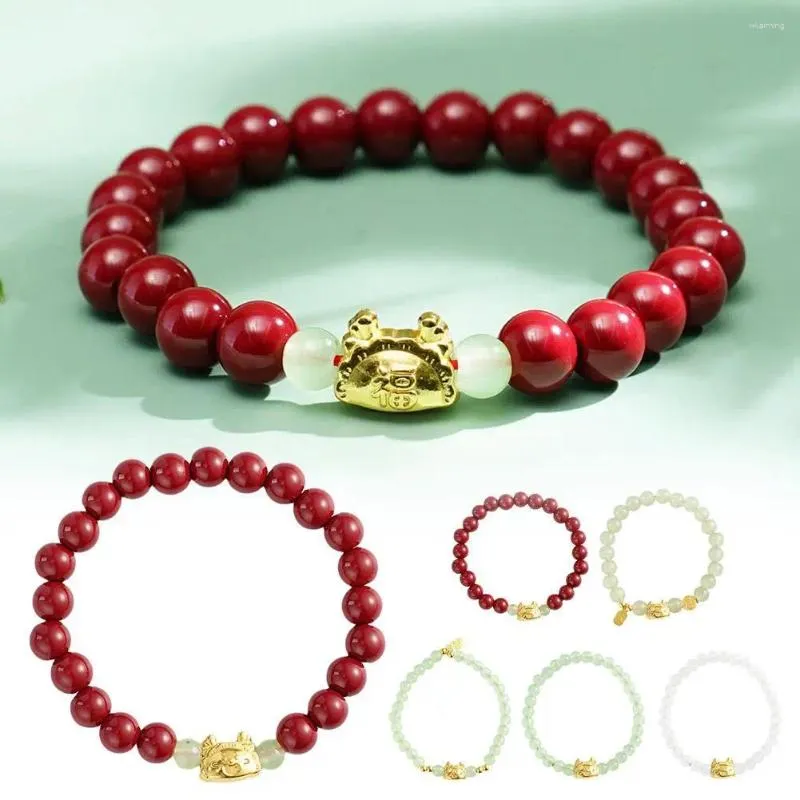 Link Armbänder 2024 Drachenjahr Glücksrotes Seilarmband Chinesischer Stil Verstellbarer handgefertigter Schmuck für Weihnachtsfeiergeschenk