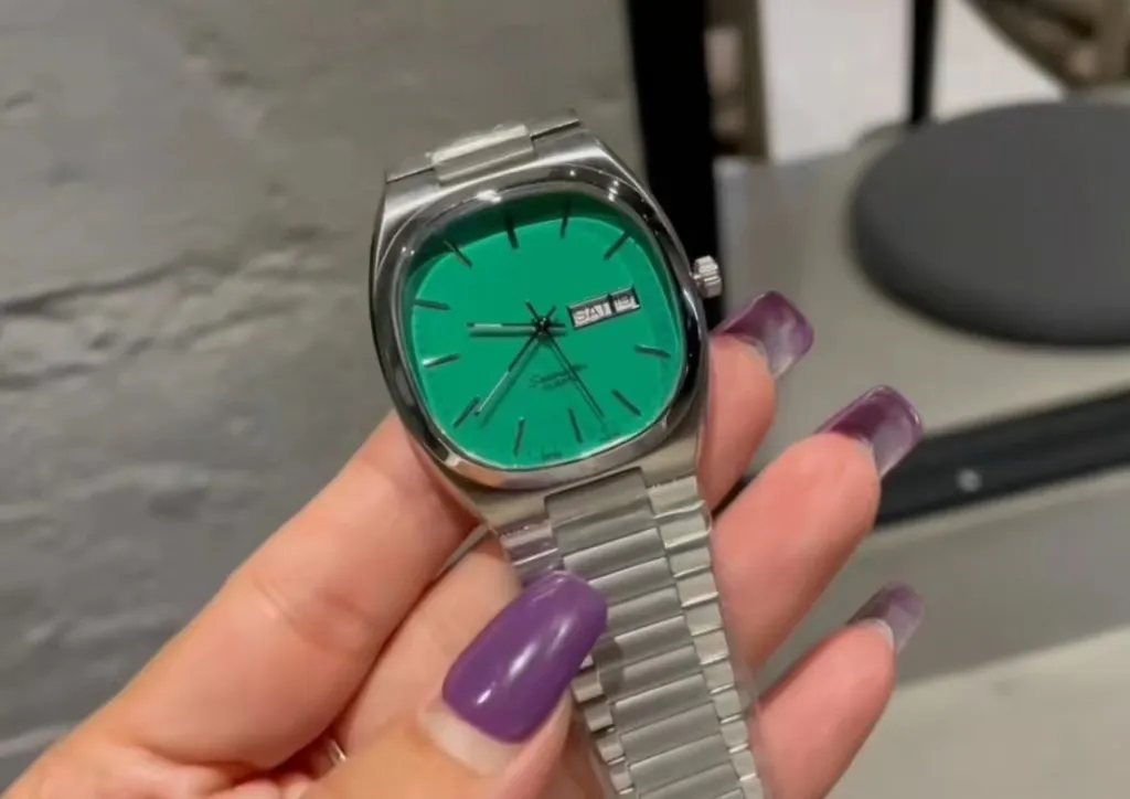 Designer watch Women's quartz watch 316L stainless steel case Japanese original electronic movement 36mm dual calendar green surface luxury high-quality watch