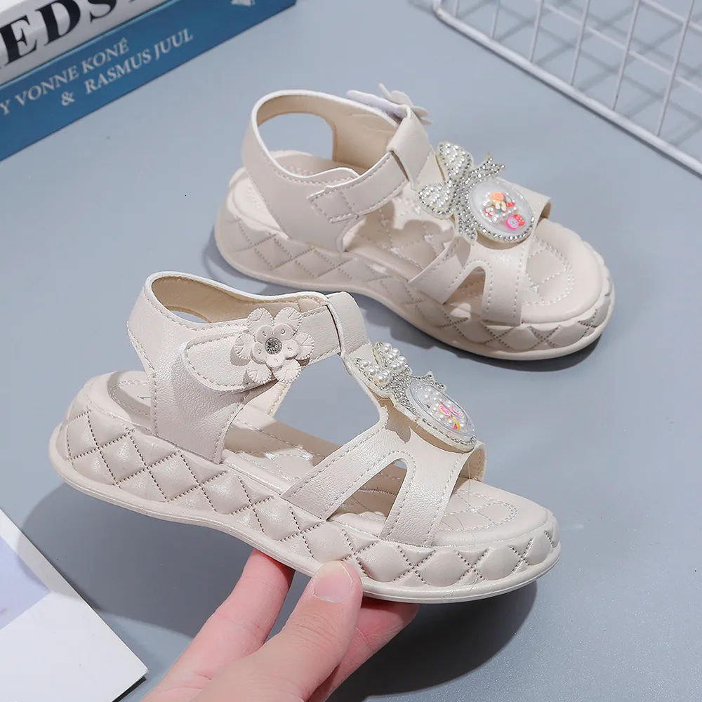 Princess Flower Platform Girls Sandals For Girls Beige/Pink/Pearl Soft  Footwear For Summer Fashionable Slipper Shoes Size 2 13 From Jin08, $10.95
