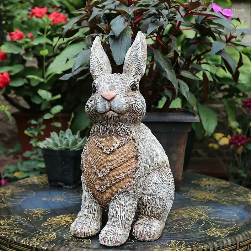 Figurine decorative Decorazione da giardino fatta a mano Cortile Giardinaggio all'aperto Resina Creativa Cartoon Animal Emulational Ornaments