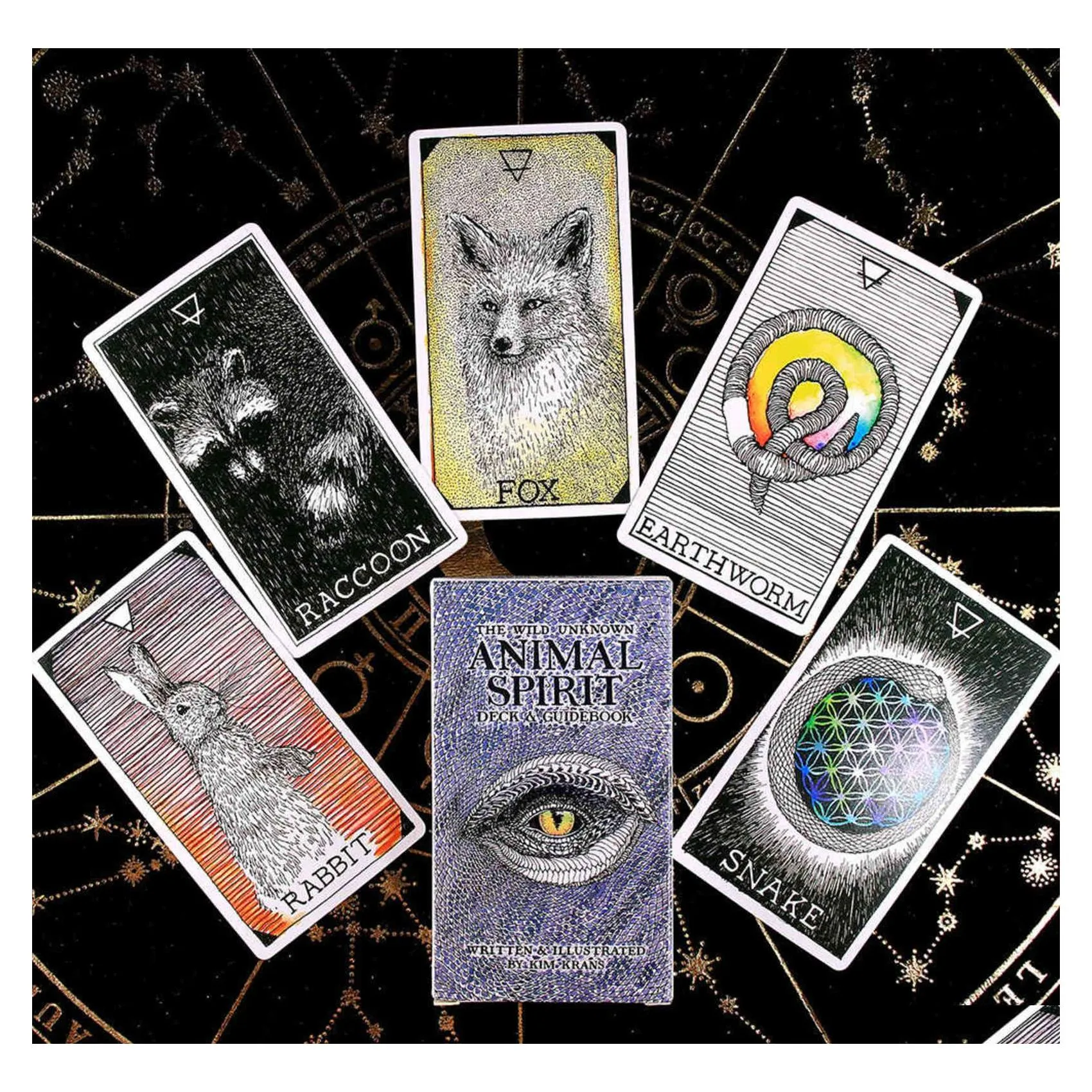 Greeting Cards The Wild Unknown Animal Spirit Deck Tarot Oracle Card Reading Guide Kim Krans Divination X1106 Drop Delivery Home Gar Dhjzp