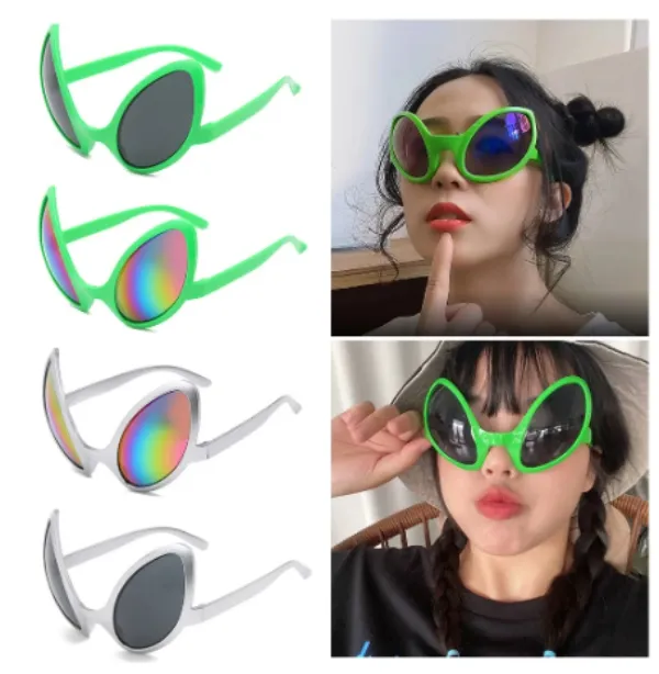 Alien peculiar eyewear Funny Sunglasses ET Sunglasses Holiday Dance Aliens Costume Alternative Shapes Rainbow Lenses Party Supplies