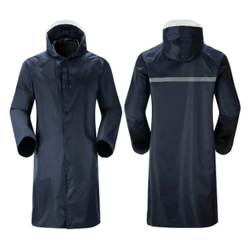 Regenjassen Hoge kwaliteit Lange regenjas Men Waterdichte winddichte reflecterende strip Zipper Hapleed Lichtgewicht Lange regenjas Outdoor Rain Gear 230414