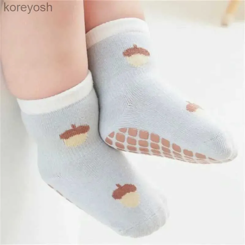 Barnstrumpor 0-5 år 3pairs/Set Kids Girl Boy Anti Slip Cotton Print Toddler For Girls Boys Soft Cute Children's Sockl231114