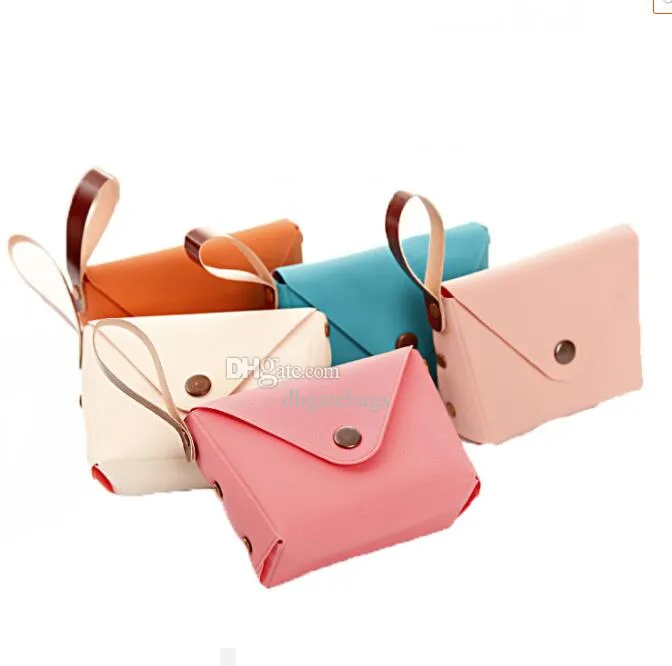 Mini PU Coin Purse Tas Candy Color Tote Lipstick Cosmetic Case draagbare sleutelhanger lederen sleutel zakje handtas