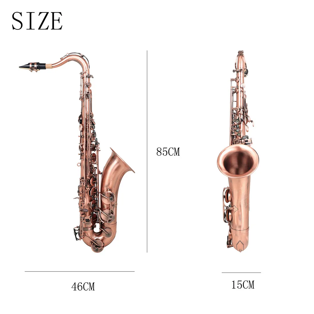 Bb tenor saxofone abalone shell chave banda de exame adulto tocando instrumentos de bronze SAX