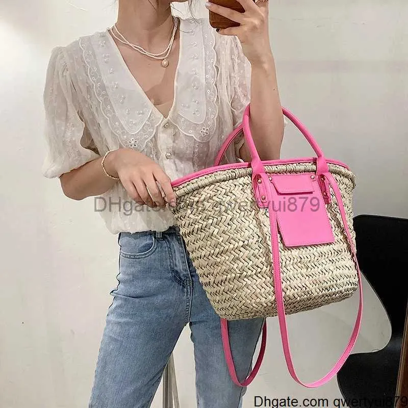 qwertyui879 kupolkameror mode stor kapacitet rotting tote kvinnor designer wicker woven axel crossbody väska kvinna lyx sommar strandväska stor handväska 413smt