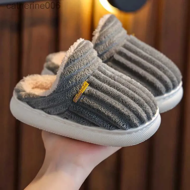 Slipper 2023 Winter Cotton Home Slippers For Kids Women Cute Sheep Boys 'Girls' Baby Home Fur Tjock Sole Warm Parent-Child Slippersl231114