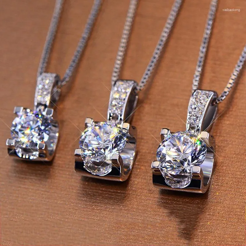 Pendant Necklaces Luxury Shining Zircon Necklace Women's Advanced Dinner Jewelry Bride Engagement Party Valentine's Day Gift