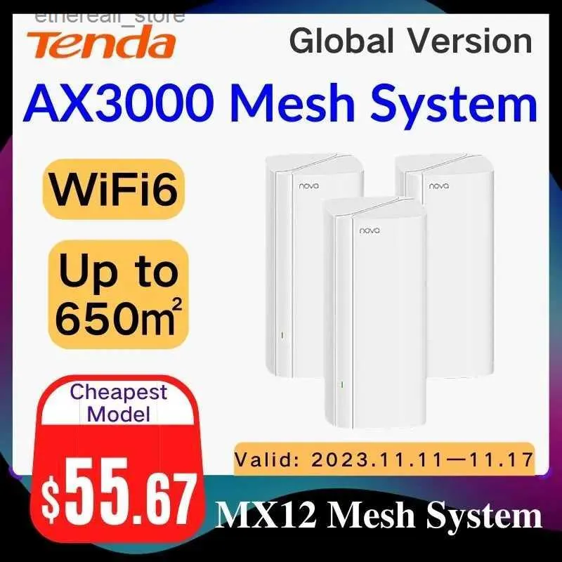 Router AX3000 WI-FI 6 Mesh wifi Router Tenda EX/MX12 WIFI6 Mesh System Router 2.4G 5Ghz 3000Mbps Full Gigabit Mesh Ripetitore di segnale Wifi Q231114