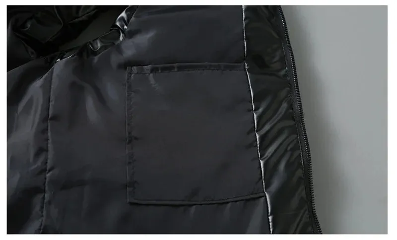 Men's Vests #3623 Black Grey Casual Waistcoat With Hooded Autumn Winter Shiny Surface Mens Warm Vest Bodywarmer_voghion.com