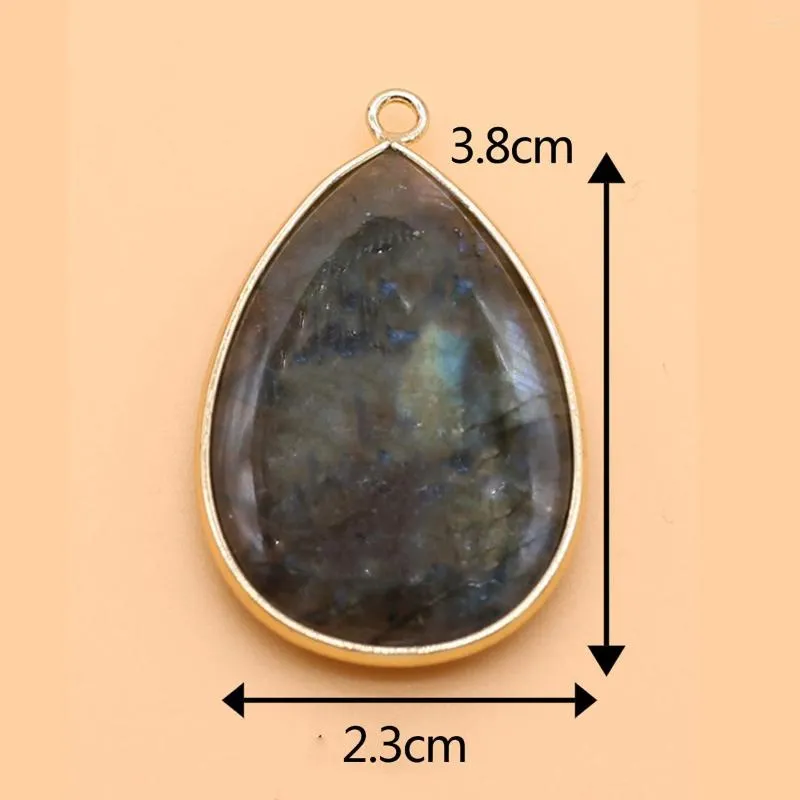 Pendentif Colliers Flash Labradorite Goutte D'eau Forme Pierre Naturelle De Haute Qualité Faire DIY Collier Boucles D'oreilles Bijoux Accessoires Cadeau