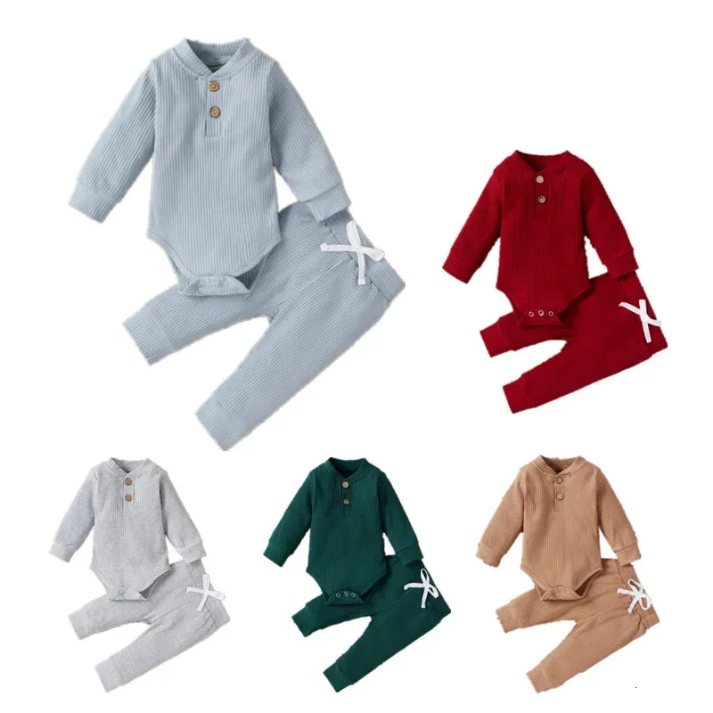 Ensembles de vêtements Nouveau-né bébé vêtements fille garçon pantalon ensemble printemps/été bébé haut et bas pantalon ensemble groupe bébé vêtements 231114