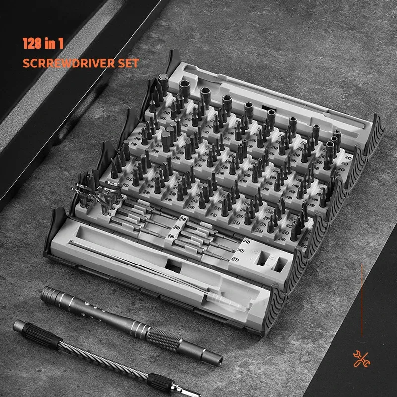 Other Hand Tools 128 In 1 Screwdriver Set Cylindrical Storage Box S2 Magnetic Torx Phillips Screw Driver Bit Multi function Precision Repair Tool 231113