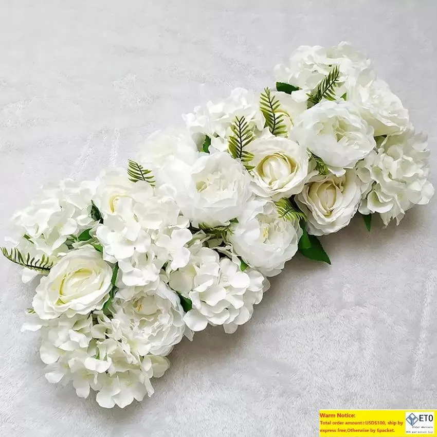 Artificial Peony Rose Hydrangea Row Wedding Bakgrund Fake Flower Wall Decoration Diy Combination Wedding Arch Arrangement