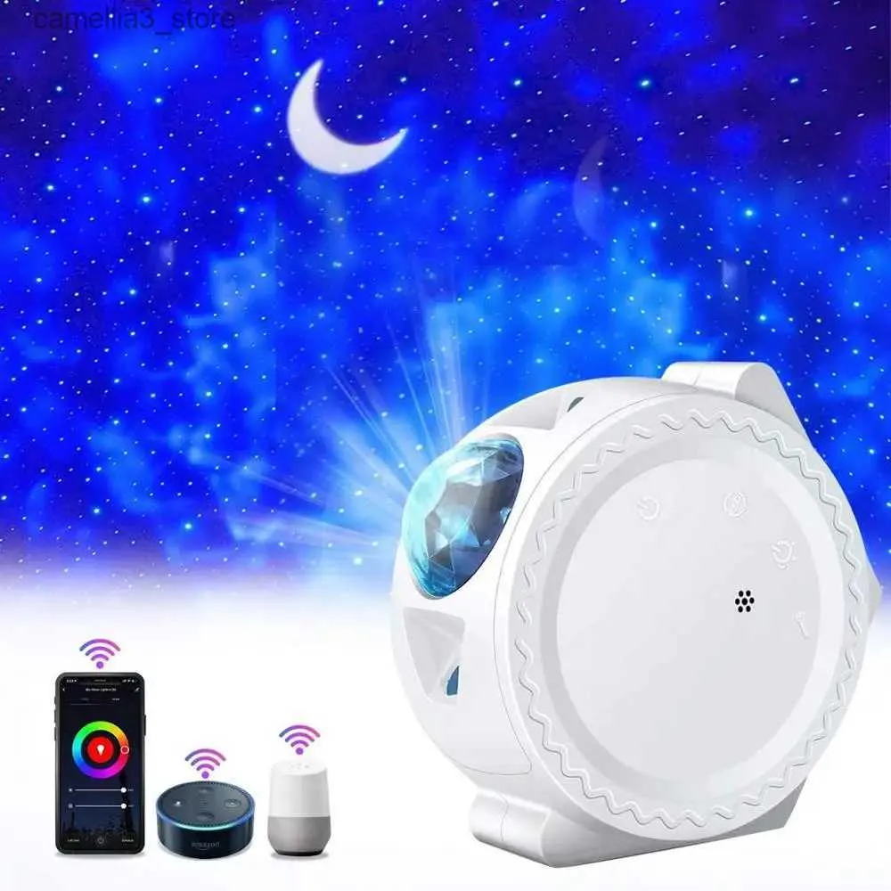 Nachtverlichting Smart life wifi APP sterrenhemel projector galaxy projector sterren maan oceaan stem muziekbediening LED-nachtlampje lamp voor kind cadeau Q231114