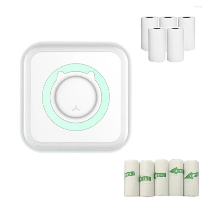 14PCS/SET 200 DPI Studenci termiczna przenośna drukarka z drukowaniem papierowego paragonu Home Office PO etykieta mini bezprzewodowa Inkless