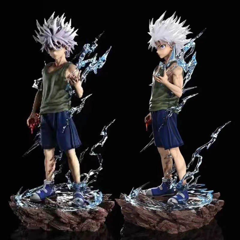 Figurines d'action 22cm Hunter x Hunter Anime Figure Killua Zoldyck Action Figure Gon Freecss/Kurapika/Chrollo Lucilfer Figure Collection Poupée Jouet AA230413