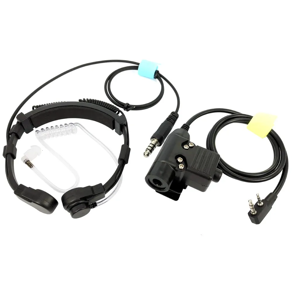 U94 PTT Cable K Type and Nato Heavy Duty Telescopic Throat Vibration Mic for Baofeng  TYT 5