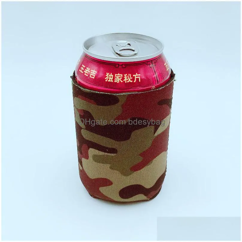 wholesale many colors blank neoprene foldable stubby holders beer cooler bags for wine food cans cover lx1305