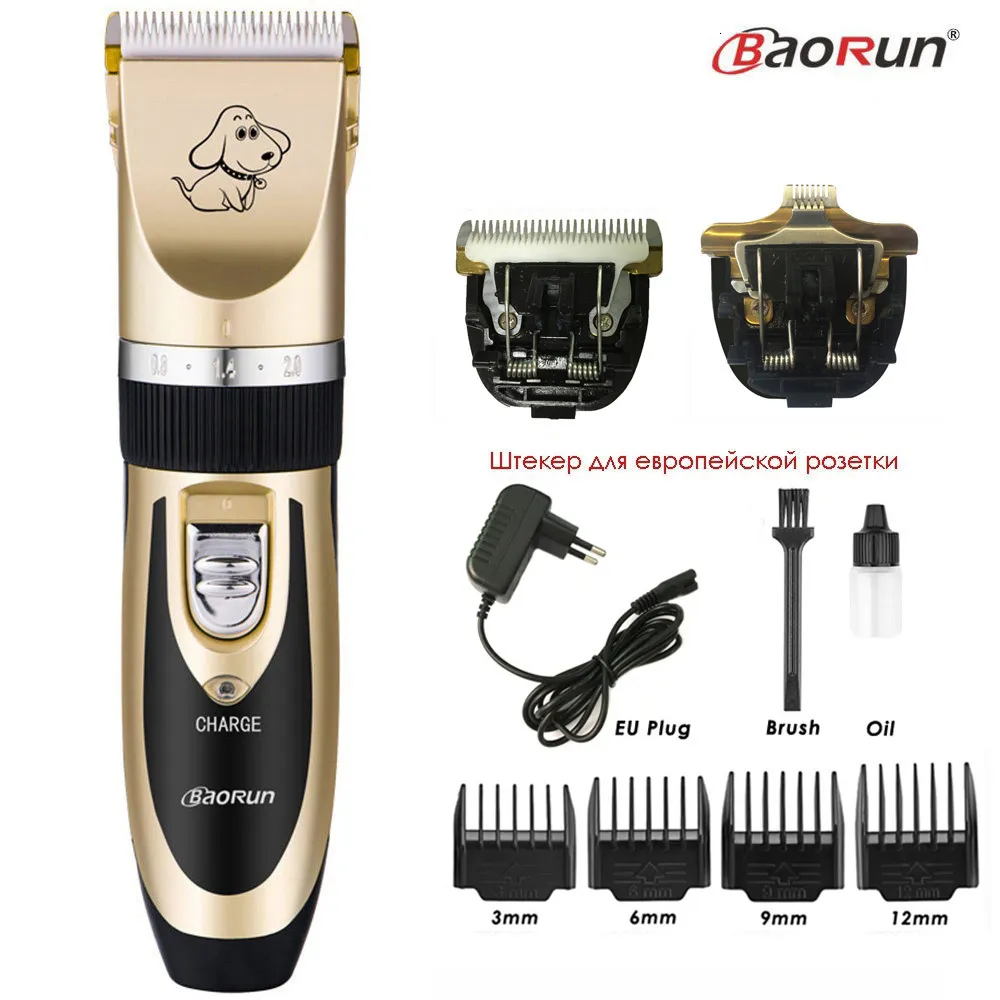 Cachoramento Baorun Profissional Electric Pet Trimmer Recarregable Animal Clippers Cat Shaver Haitcut Machine 110-240V AC 230414