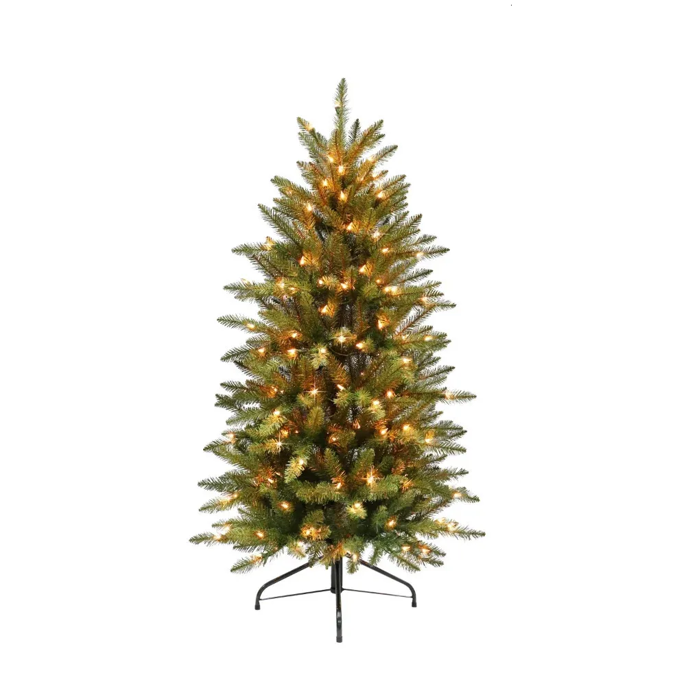 Dekoracje świąteczne 4 12 stóp Prelit Fraser Fir Pencil Artificial Tree 150 UL Wymienione przezroczyste światła ozdoby Dekoratu domu 231113